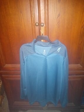 Browning Long Sleeve Performance Pullover in Teal Blue